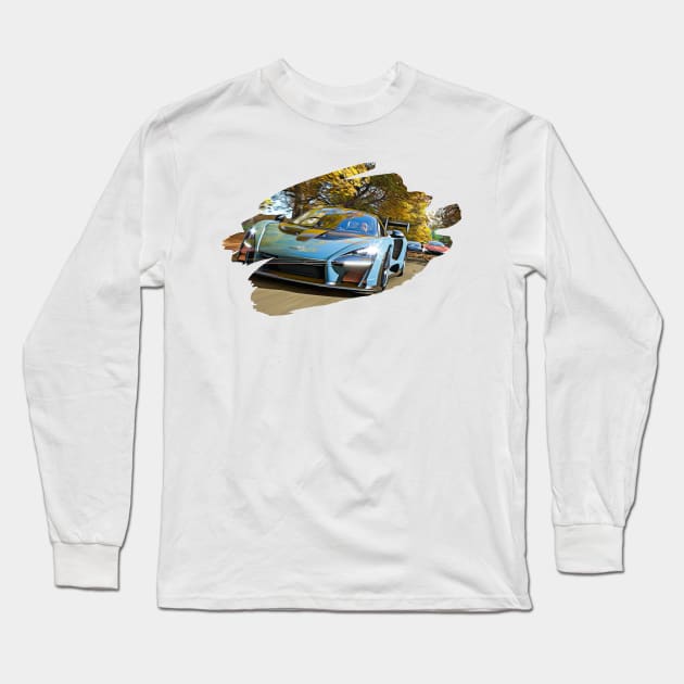 McLaren Senna Racing Art Print Long Sleeve T-Shirt by Auto-Prints